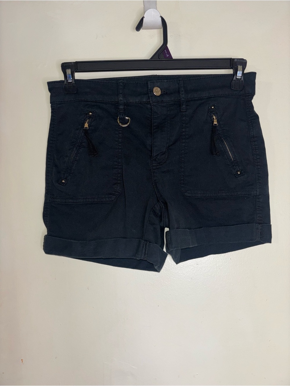 White House Black Market Black Cuffed Utility Shorts